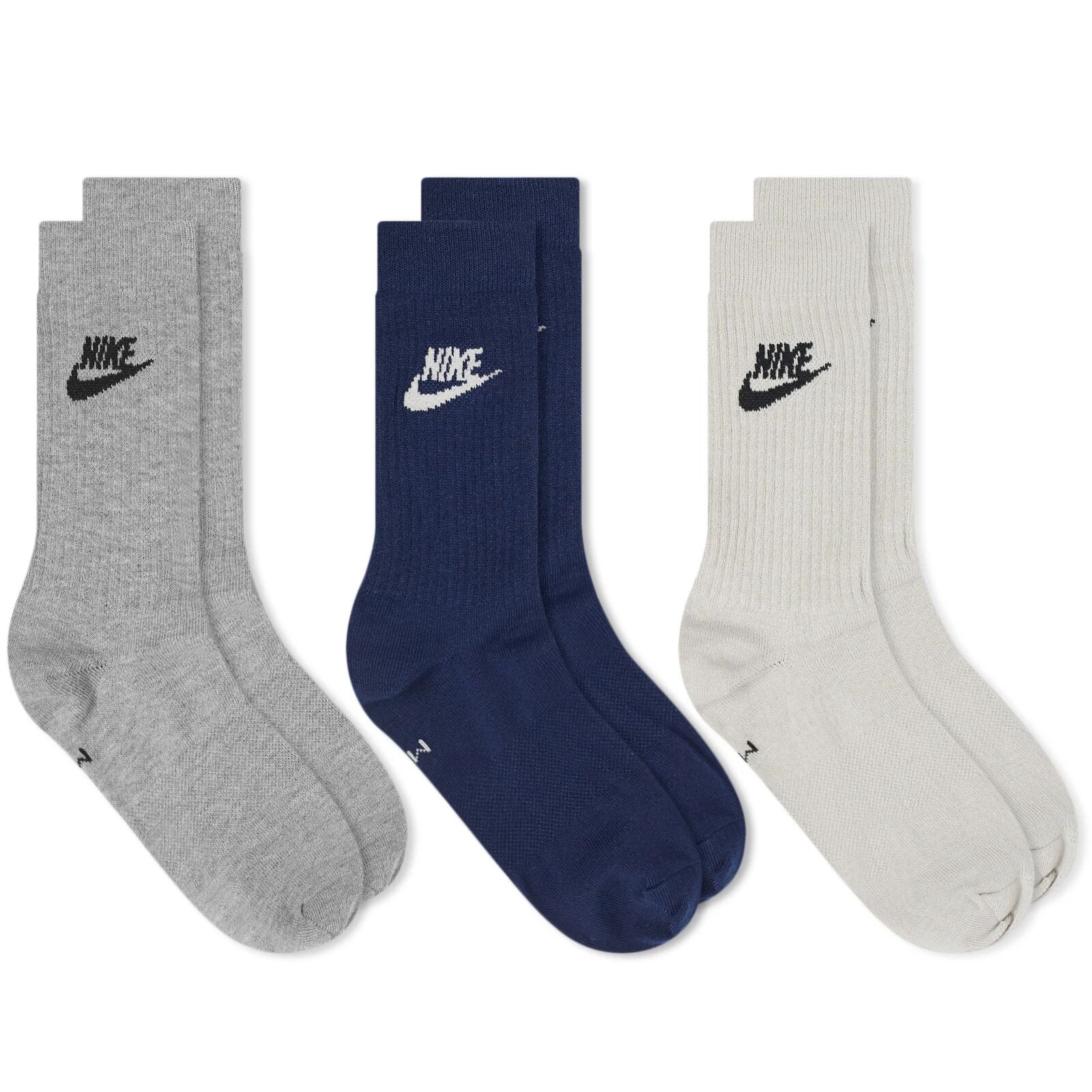 Nike Men's Everyday Essential Sock - 3 Pack in Multi, Size Large