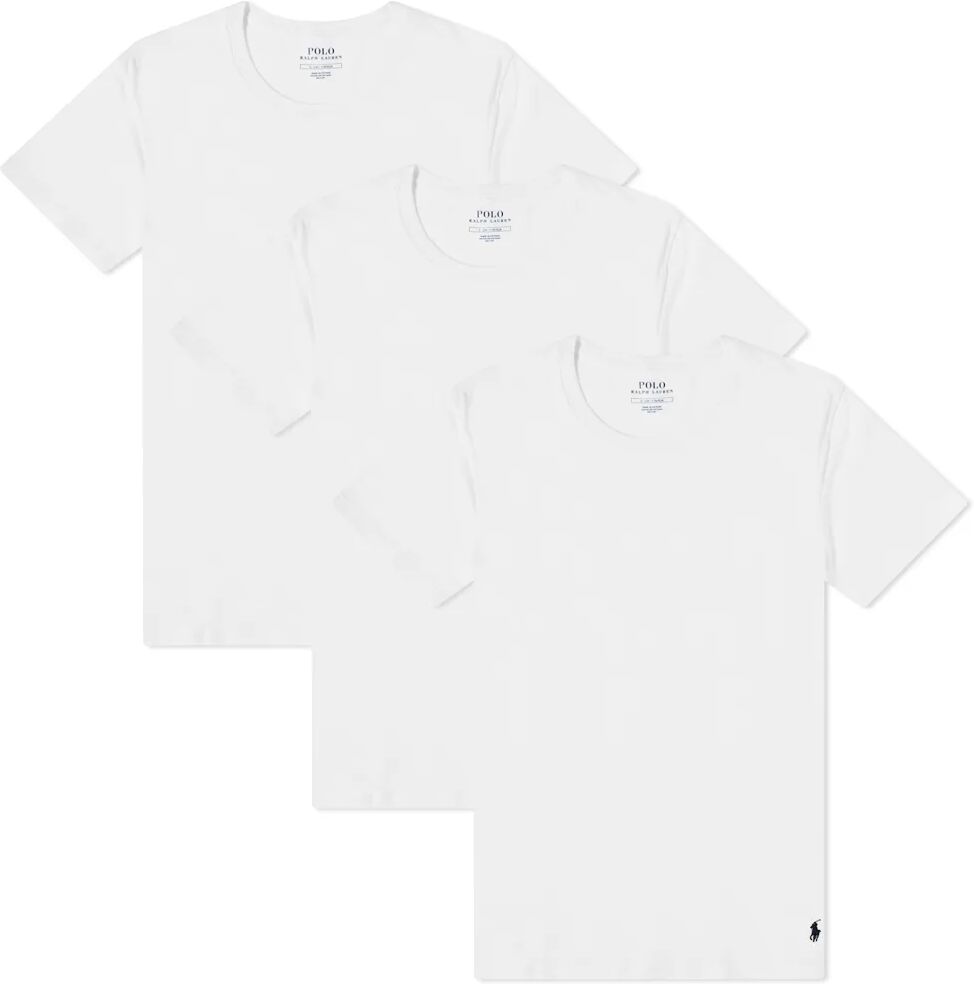 Polo Ralph Lauren Men's Crew Base Layer T-Shirt - 3 Pack in White, Size Medium