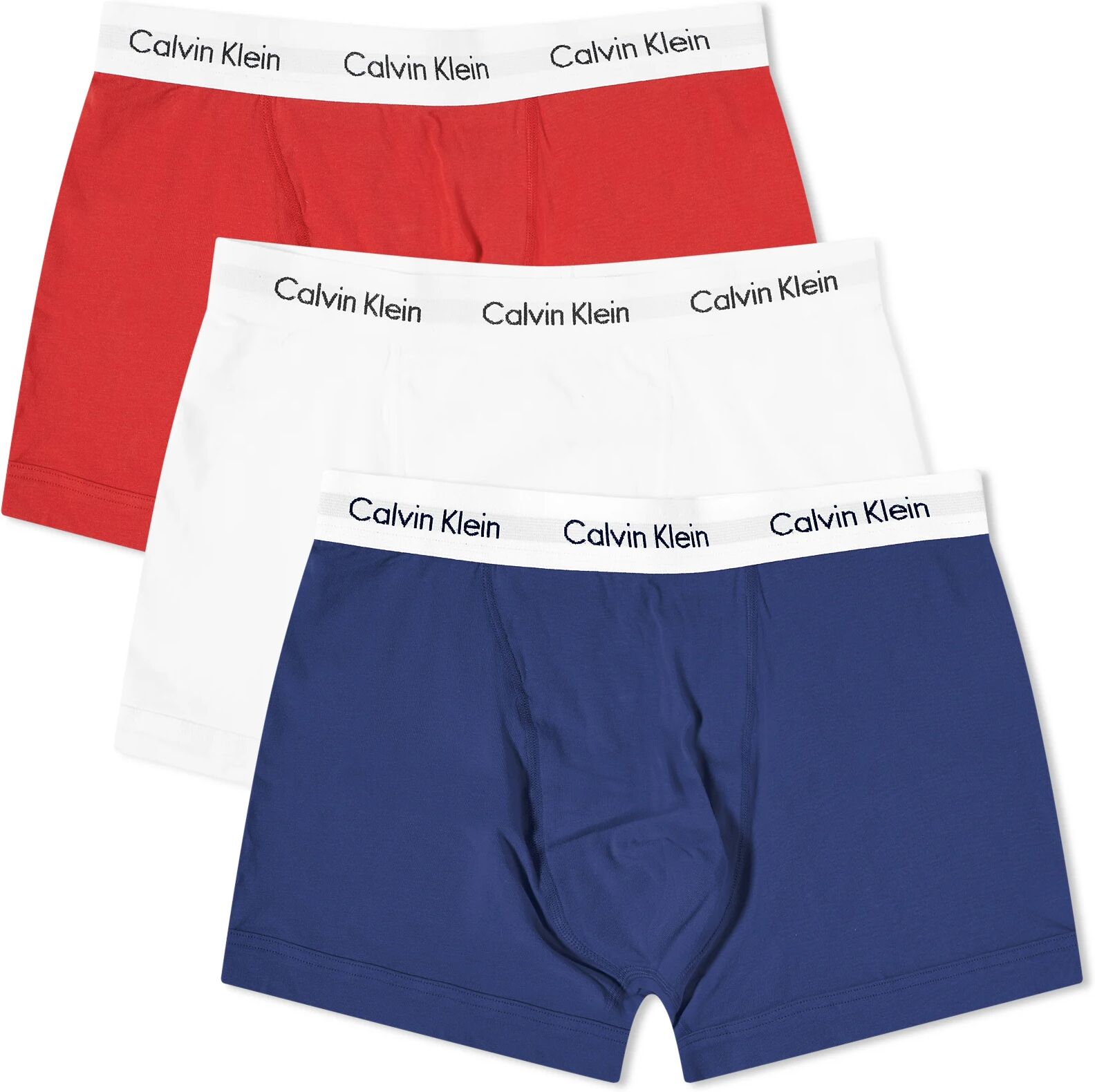 Calvin Klein Men's CK Underwear Trunk - 3 Pack in Red/Blue/White, Size Medium