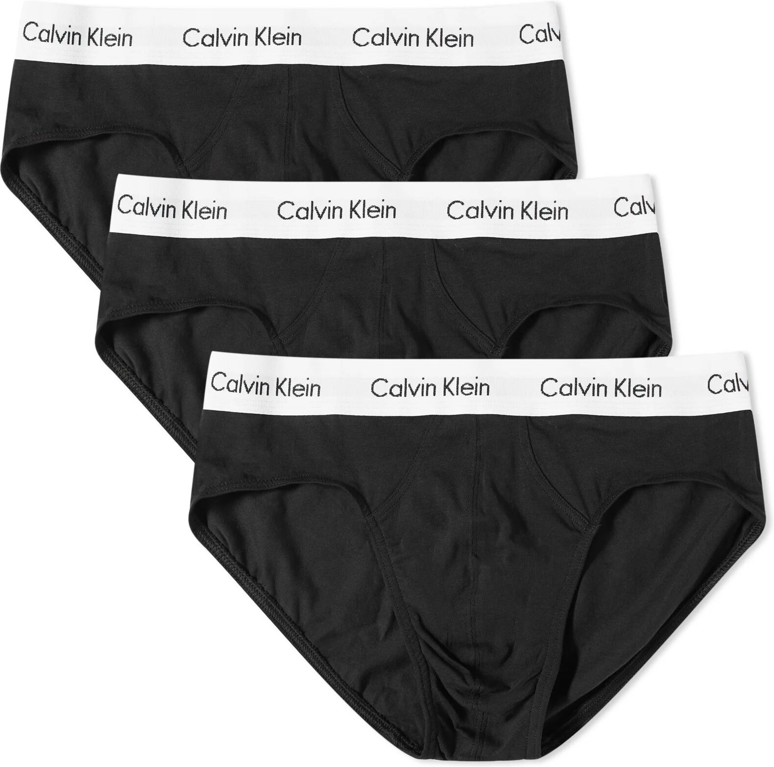 Calvin Klein Men's CK Underwear Hip Brief - 3 Pack in Black, Size Large