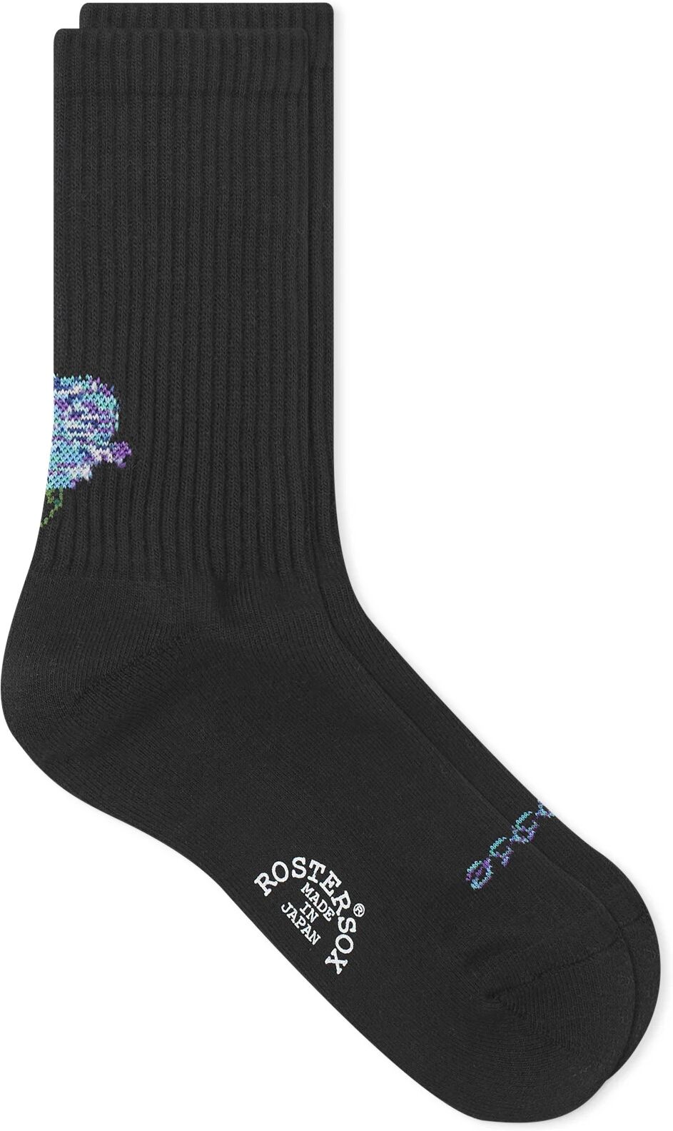 Rostersox Rose Socks in Black, Size Large