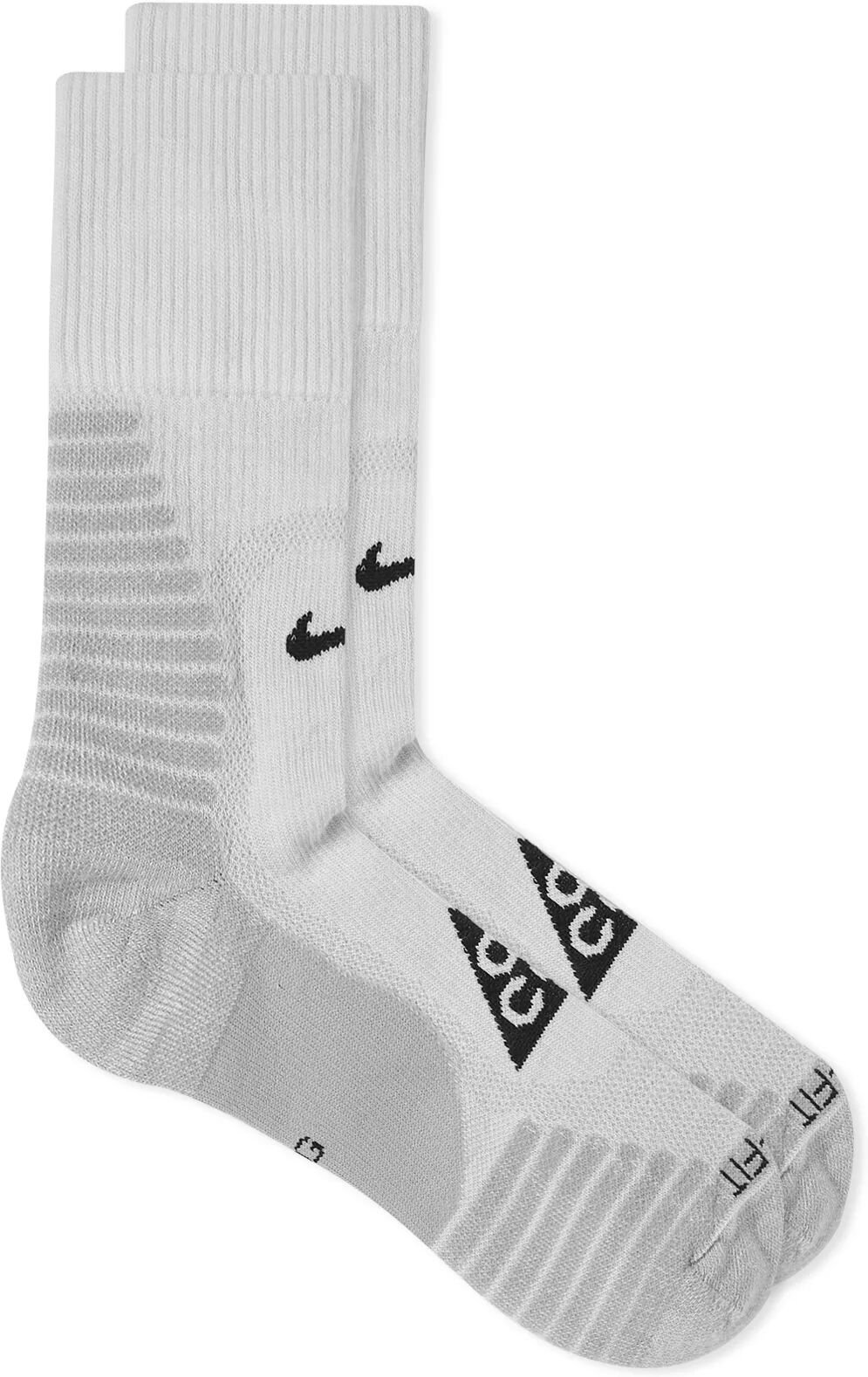 Nike ACG Outdoor Cushioned Crew Sock in Summit White/Smoke Grey, Size Large