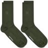 Norse Projects Men's Bjarki N Logo Sock - 2 Pack in Forest Green