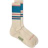 Anonymous Ism Go Hemp Random Line Pile Crew Sock in Blue/Pink, Size Large