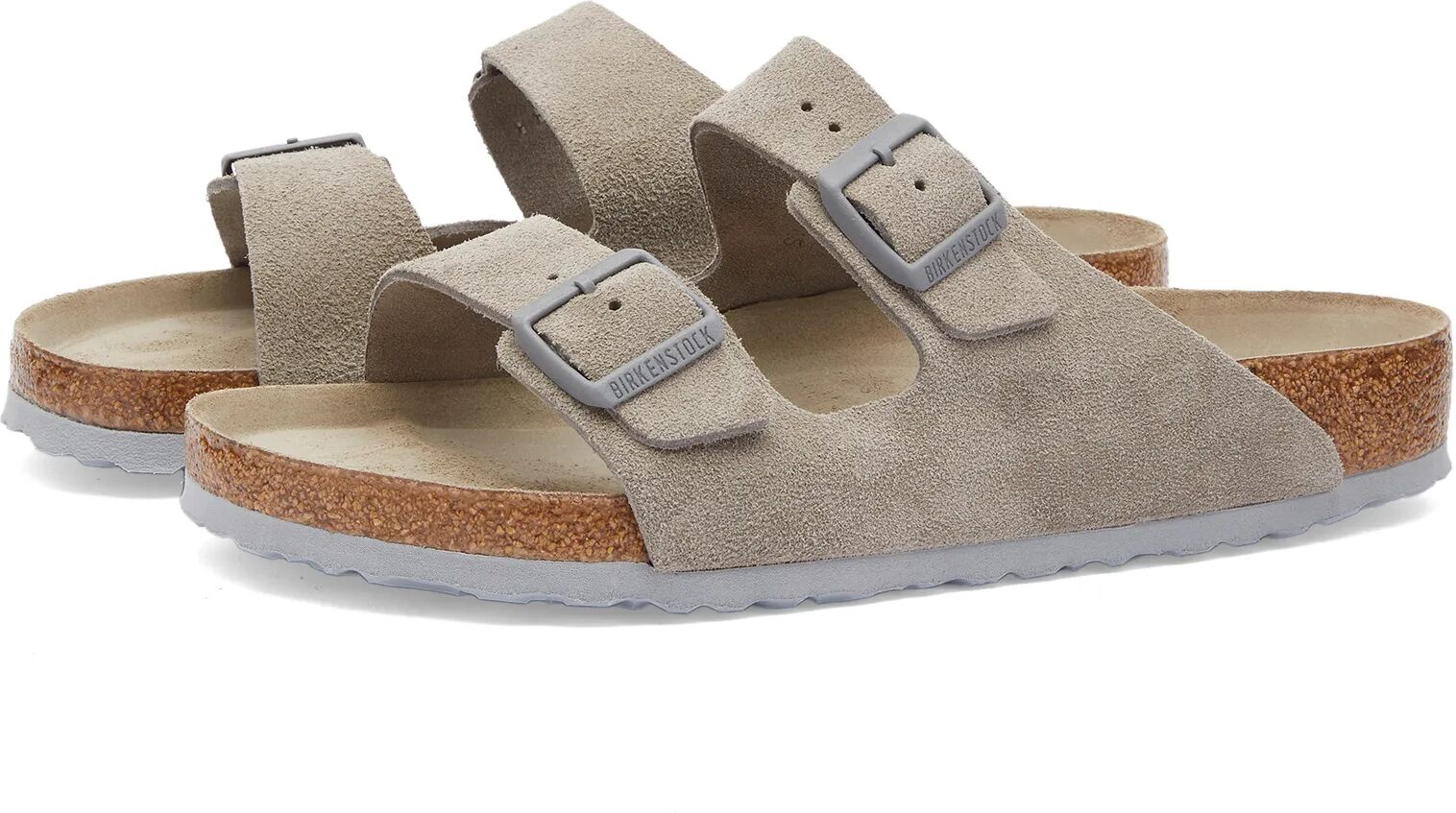 Birkenstock Men's Arizona SFB in Stone Coin Suede, Size UK 8