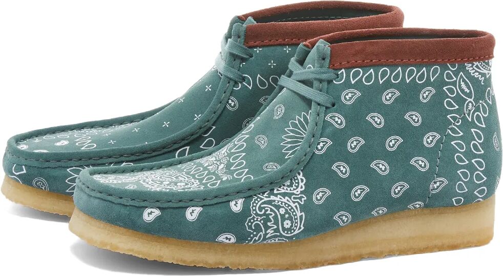 Clarks Men's Wallabee Boot in Green Paisley, Size UK 8.5