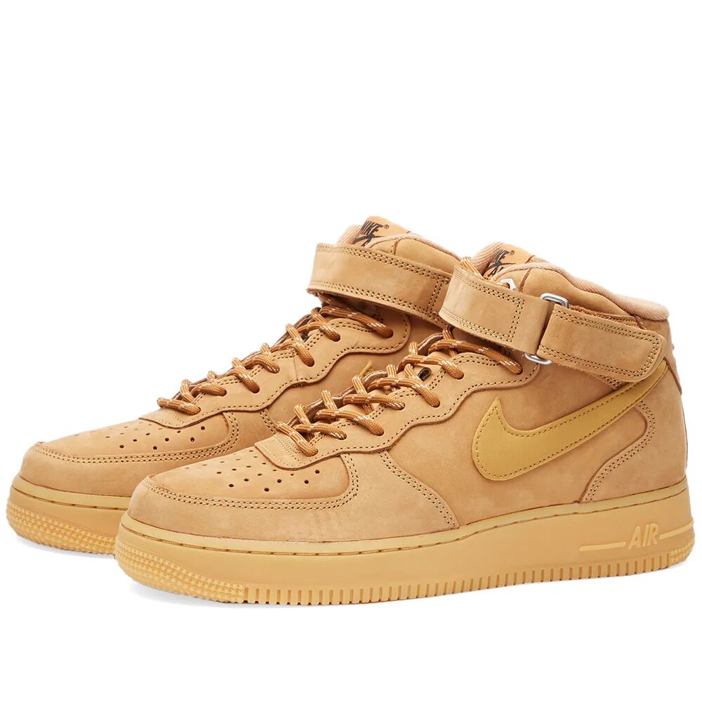 Nike Men's Air Force 1 Mid '07 WB Sneakers in Flax. Light Brown/Black, Size UK 7