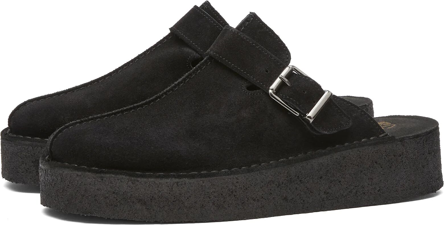 Clarks Originals Women's Trek Wedge Mule Shoes in Black Suede, Size UK 8