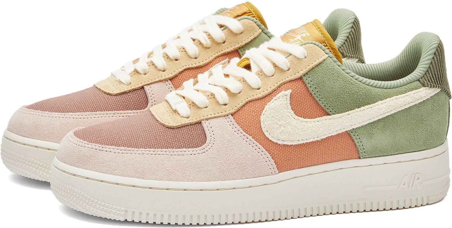 Nike Women's W AIR FORCE 1 ’07 LX Sneakers in Oil Green/Pale Ivory/Oxford Pink, Size UK 7.5