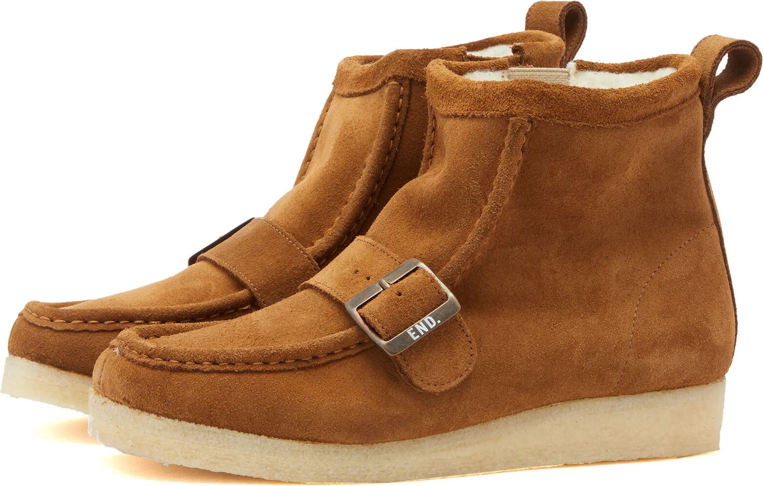 END. x Clarks Originals x Beams Plus Walla Hi Strap in Dark Brown, Size UK 6