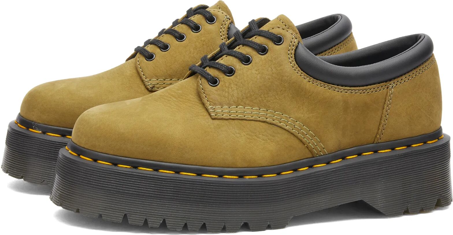 Dr. Martens Women's 8053 Quad Tumbled Shoes in Green, Size UK 6