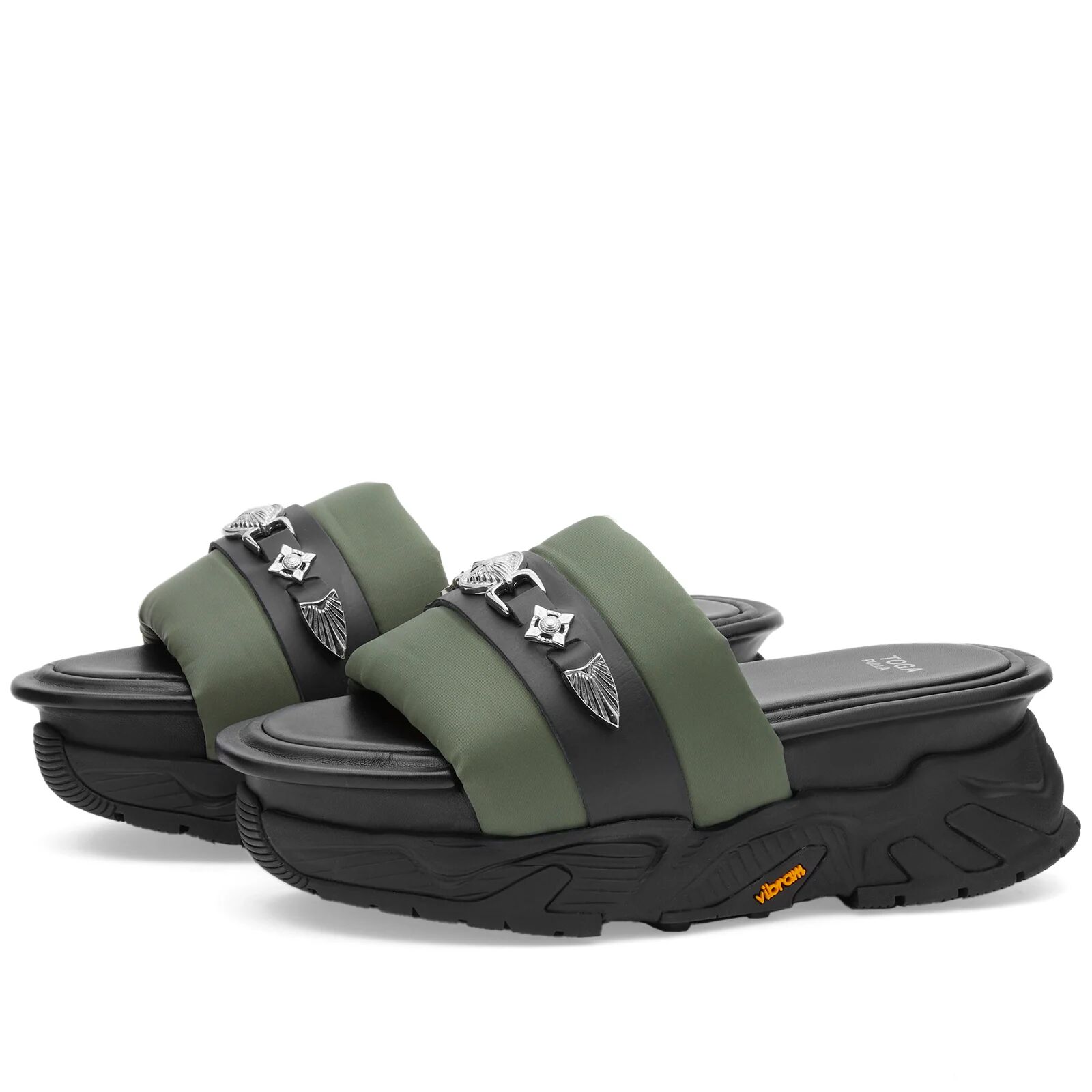 Toga Pulla Women's Platform Slider Sandals in Green, Size UK 7
