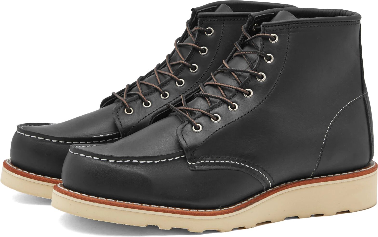 Red Wing Women's 3373 Heritage 6" Moc Toe Boot in Black Boundary Leather, Size UK 5