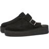 Clarks Originals Women's Trek Wedge Mule Shoes in Black Suede, Size UK 7