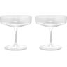 Ferm Living Ripple Champagne Saucer - Set of 2 in Clear