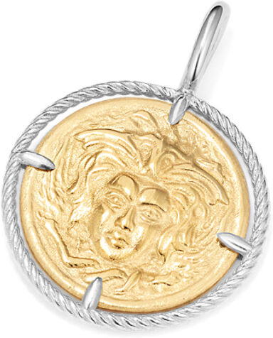 Shane Co. Medusa Coin Charm in Vermeil 14K, Gold, Sterling Silver Gold