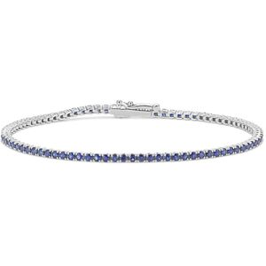 Shane Co. Traditional Sapphire Tennis Bracelet, Blue, White Gold Blue