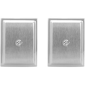 Shane Co. Round Diamond and Cufflinks, White, Stainless Steel White