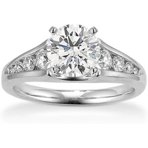 Shane Co. Avenue Engagement Ring (0.50 tcw Diamond Accents), White, Platinum, 2 mm (Setting Price) White