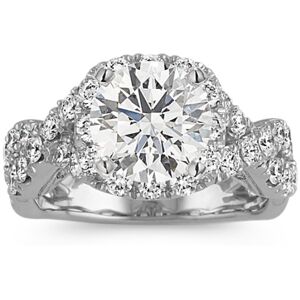 Shane Co. Alouette Round Halo Diamond Infinity Engagement Ring, White Gold (Setting Price) White Gold