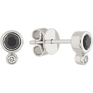 Shane Co. Sapphire and Diamond Earrings, Black, Sterling Silver Black