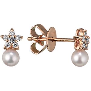 Shane Co. Starla Cultured Akoya Pearl & Diamond Earrings, White, Rose Gold White