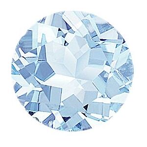 Shane Co. Round Natural, Aquamarine Multicolor