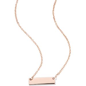 Shane Co. Nika 14K Petite Bar Necklace, Rose Gold, 18 in Rose Gold