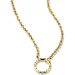 Shane Co. 22'' 14K Rope Chain with Charm Ring Necklace, Yellow Gold, 20 - 24 Yellow Gold