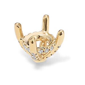 Shane Co. Pedestal Diamond Decorative Crown (Holds approx. 6mm Round), Yellow Gold Yellow Gold