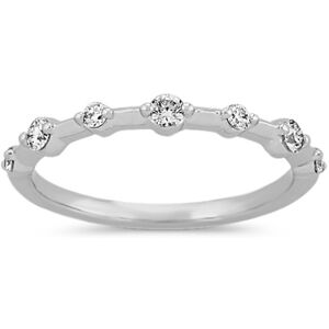 Shane Co. Classic Diamond Wedding Band in 14k Gold, White Gold, Approx. 1.5mm White