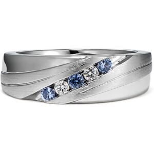 Shane Co. Adrian Sapphire & Diamond Band, Blue/White, White Gold, Approx. 8mm Blue/White