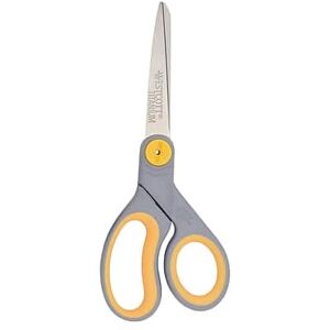 Westcott - Titanium Bonded 8" Titanium Heavy Duty General Purpose Scissor, Pointed Tip - Gray/Yellow Westcott - Titanium Bonded 8" Titanium Heavy Duty General Purpose Scissor, Pointed Tip - Gray/Yellow