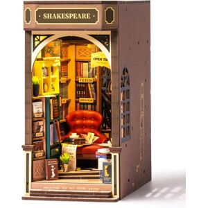 Robotime - Rolife DIY Book Nook Kit 3D Wooden Puzzles for Adults 8.6" Bookstore Miniature House Kit Booknook Bookshelf Insert Decor - Brown Robotime - Rolife DIY Book Nook Kit 3D Wooden Puzzles for Adults 8.6" Bookstore Miniature House Kit Booknook Bookshelf Insert Decor - Brown