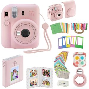 Fuji - Instax Mini 12 Instant Camera with Case, Decoration Stickers, Frames, Photo Album and More Accessory kit - Blossom Pink Fuji - Instax Mini 12 Instant Camera with Case, Decoration Stickers, Frames, Photo Album and More Accessory kit - Blossom Pink