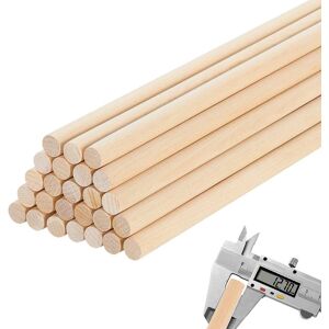 VEVOR - 25Pcs Wooden Dowel Rods 1/2 x 12 Inch Natural Birch Wood Sticks Dowels, Unfinished Hardwood Sticks for Craft - Wood color VEVOR - 25Pcs Wooden Dowel Rods 1/2 x 12 Inch Natural Birch Wood Sticks Dowels, Unfinished Hardwood Sticks for Craft - Wood color