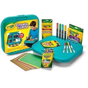 Crayola - Create N' Carry 75-Piece Case - Blue Crayola - Create N' Carry 75-Piece Case - Blue