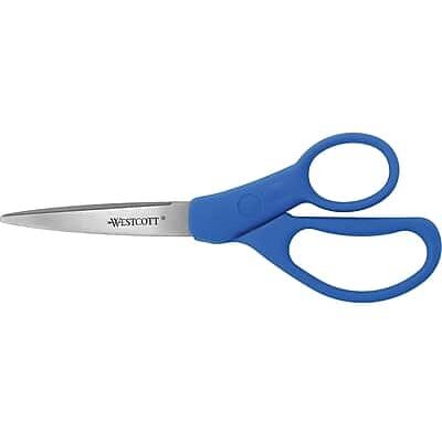 Westcott - All Purpose Preferred 8" Stainless Steel Scissors, Pointed Tip - Blue Westcott - All Purpose Preferred 8" Stainless Steel Scissors, Pointed Tip - Blue