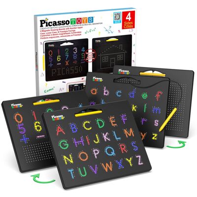 PicassoTiles - PICASSO-TILES 2PK 4-in-1 Magnetic Drawing Board, STEM Toys for Kids 3+ PicassoTiles - PICASSO-TILES 2PK 4-in-1 Magnetic Drawing Board, STEM Toys for Kids 3+