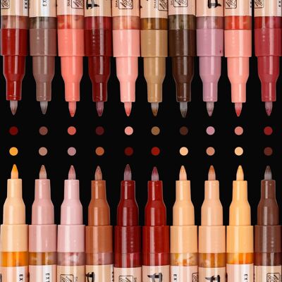 Pintar - Skin Tone Markers Extra Fine Tip - Skin Tone Watercolor Pens - Skin Tone Acrylic Paint Markers - Pack of 20, 0.7mm Pintar - Skin Tone Markers Extra Fine Tip - Skin Tone Watercolor Pens - Skin Tone Acrylic Paint Markers - Pack of 20, 0.7mm
