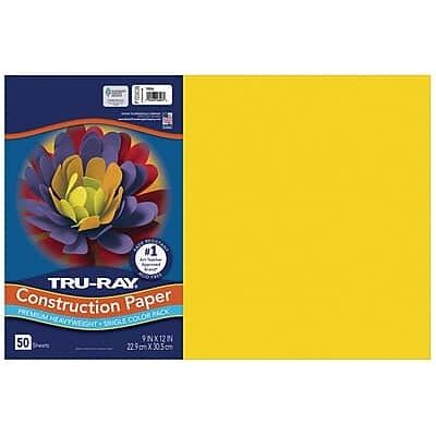 Tru-Ray - 12" x 18" Construction Paper, 50 Sheets - Yellow Tru-Ray - 12" x 18" Construction Paper, 50 Sheets - Yellow