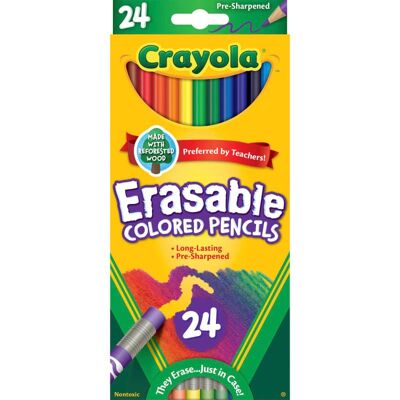 Crayola - Erasable Colored Pencils 24 Count Crayola - Erasable Colored Pencils 24 Count