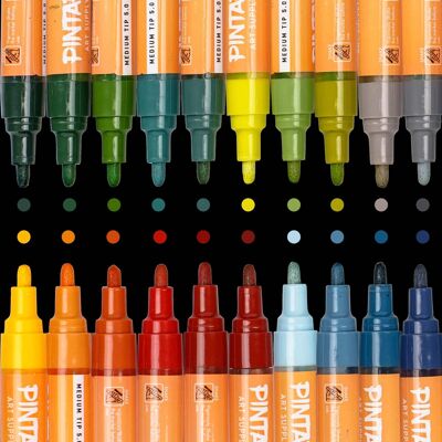 Pintar - Earth Tone Markers Medium Tip - Colors for Earth Watercolor Paint Pens - Earth Paint Kit Markers - Pack of 20, 5.0 mm Pintar - Earth Tone Markers Medium Tip - Colors for Earth Watercolor Paint Pens - Earth Paint Kit Markers - Pack of 20, 5.0 mm