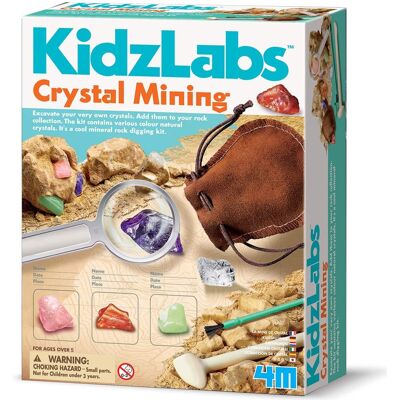 4M - Crystal Mining - Plaster Block Excavation Kit, Dig and Discover Real Crystals - Multicolor 4M - Crystal Mining - Plaster Block Excavation Kit, Dig and Discover Real Crystals - Multicolor