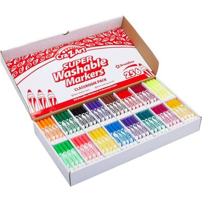 Cra-Z-Art - Washable Broad Line Markers Classroom Pack 256 Count - Assorted Cra-Z-Art - Washable Broad Line Markers Classroom Pack 256 Count - Assorted