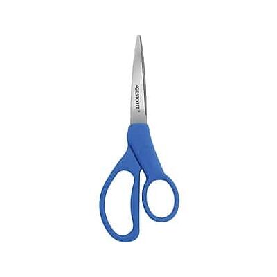 Westcott - All Purpose Preferred 7" Stainless Steel Scissors, Pointed Tip - Blue Westcott - All Purpose Preferred 7" Stainless Steel Scissors, Pointed Tip - Blue