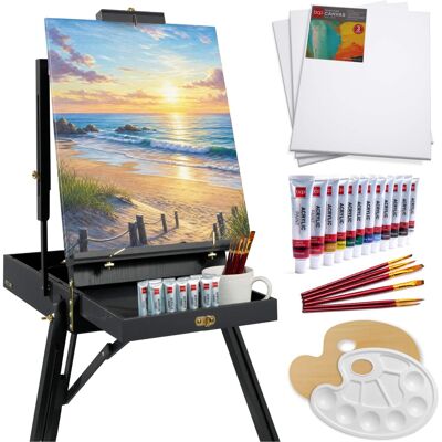 Best Choice Products - Art Easel for Painting, Portable Adjustable Tripod with 32-Piece Art Set - Black Best Choice Products - Art Easel for Painting, Portable Adjustable Tripod with 32-Piece Art Set - Black