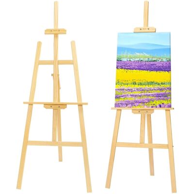 VUSIGN - Wooden Easel Stand 45" Adjustable Height Folding Art Easel for Painting VUSIGN - Wooden Easel Stand 45" Adjustable Height Folding Art Easel for Painting
