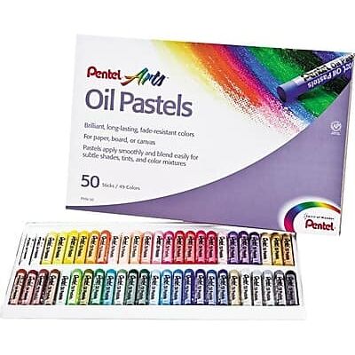 Pentel - Oil Pastel Set With Carrying Case, 50/Set - Assorted Pentel - Oil Pastel Set With Carrying Case, 50/Set - Assorted
