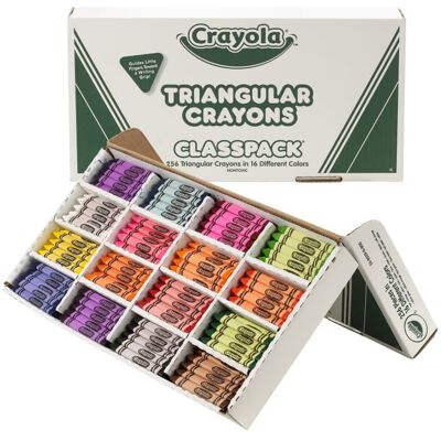 Crayola - Triangular Crayon Classpack®, 16 Colors, 256 Count Crayola - Triangular Crayon Classpack®, 16 Colors, 256 Count